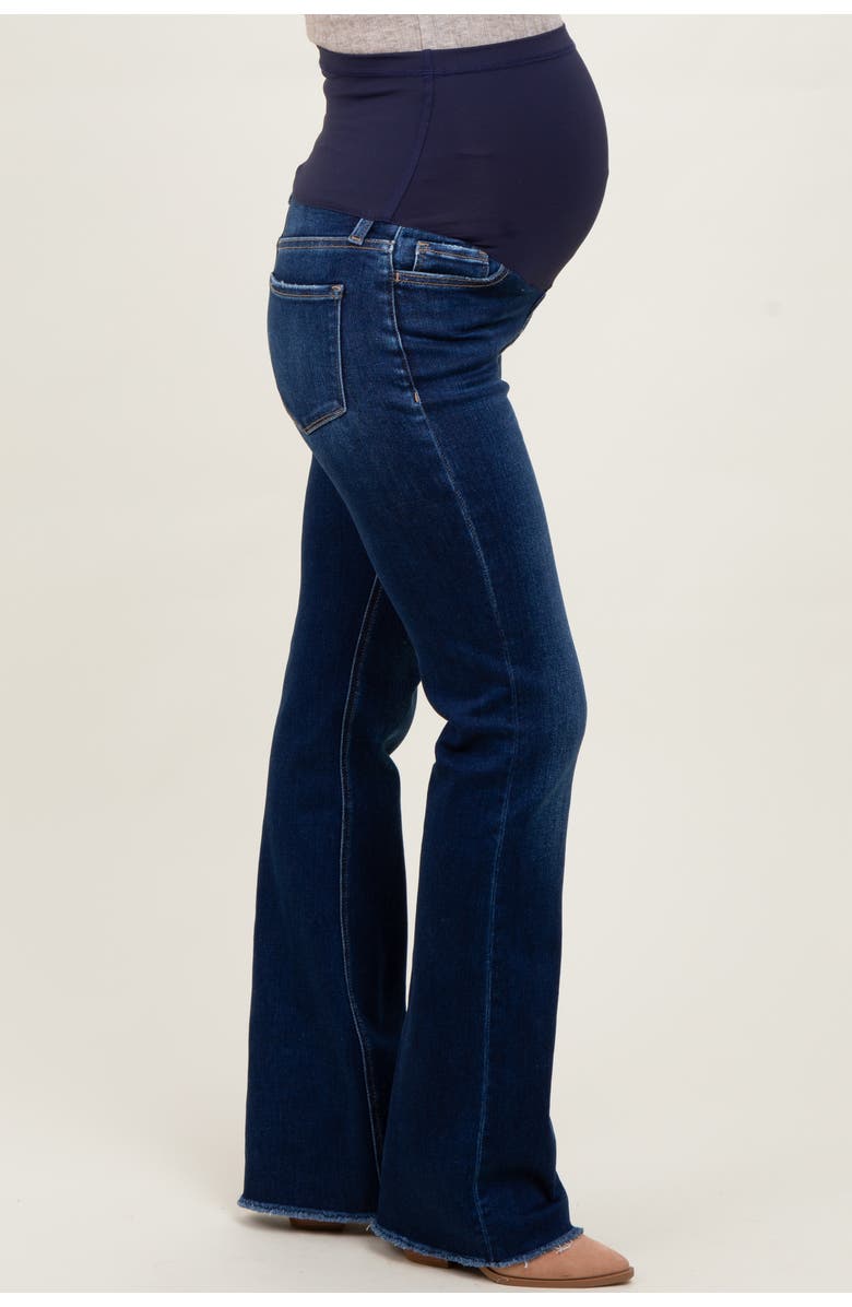 PinkBlush Raw Hem Bootcut Maternity Jeans, Alternate, color, Navy Blue