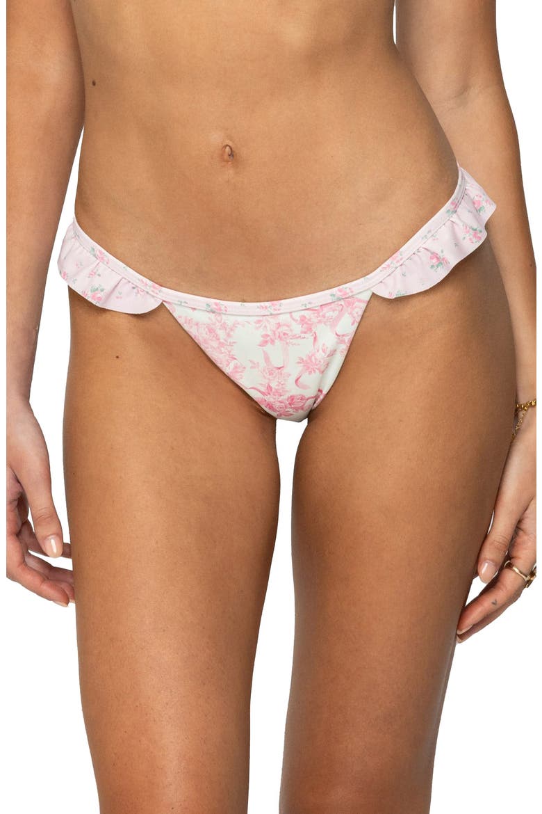Floral Ruffle Bikini Bottoms, Main, color, LIGHT-PINK