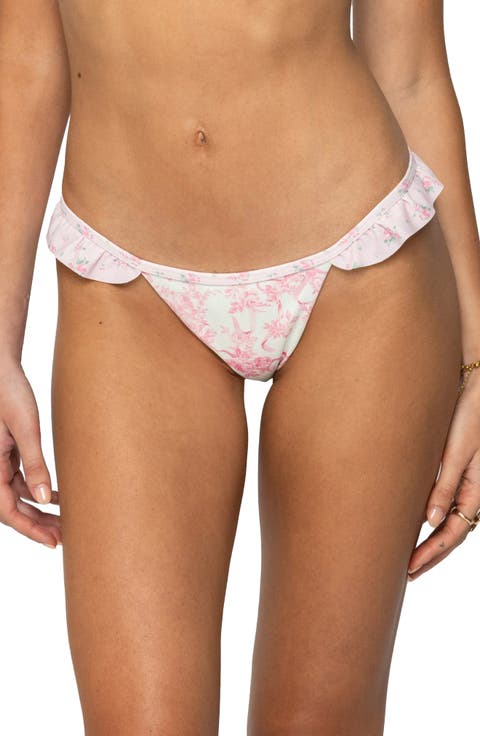 Floral Ruffle Bikini Bottoms