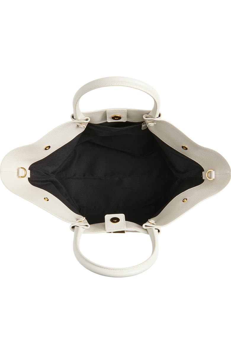 DeMellier New York Leather East/West Midi Tote, Alternate, color, Chalk