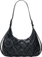 Desigual Flower Net Faux Leather Shoulder Bag