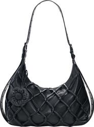 Desigual Flower Net Faux Leather Shoulder Bag