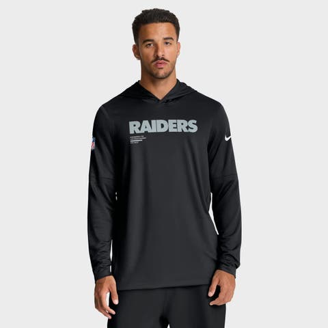 Men's Nike Black Las Vegas Raiders Sideline Pure Fury Performance Long Sleeve Hoodie T-Shirt