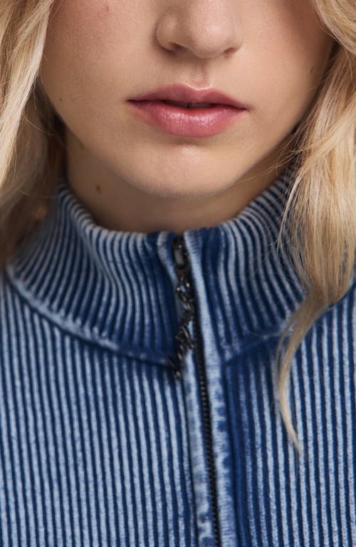 Desigual Thick Gauge Front Zip Jacket In Blue