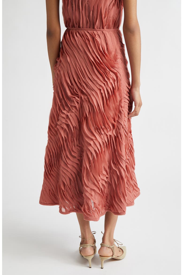 Amiko Tiered Midi Skirt, Alternate, color, CHESTNUT