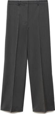 MANGO Pleat Front Straight Leg Pants