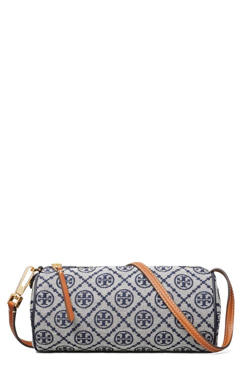 T Monogram Jacquard Cylinder Shoulder Bag