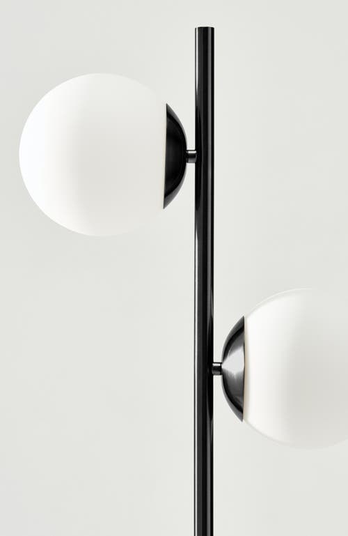 Brightech Sphere 65' Led Contemporary Tree Floor Lamp With Frosted Glass Globes In Classic Black