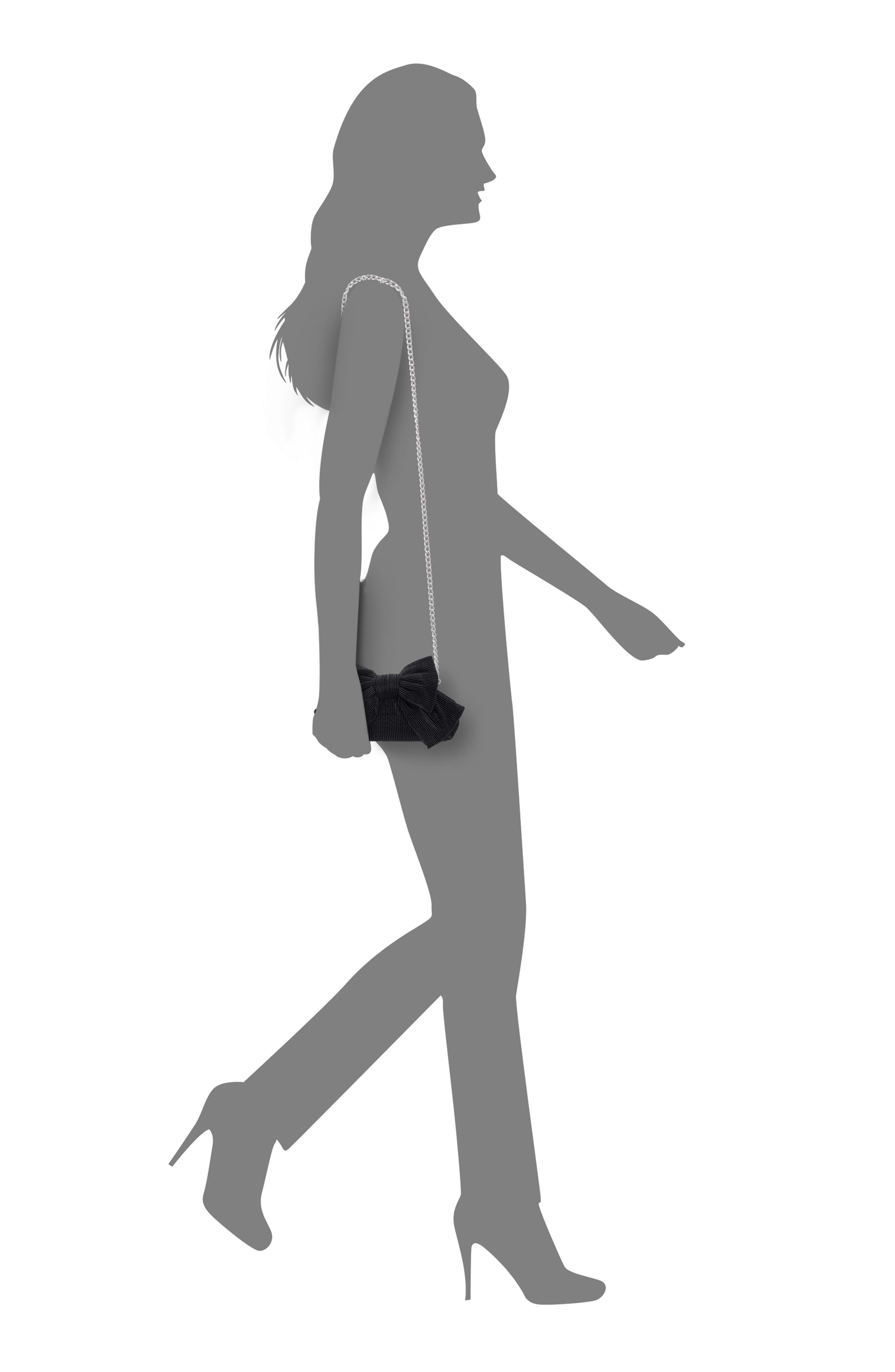 Nina Pleated Bow Clutch, Alternate, color, 