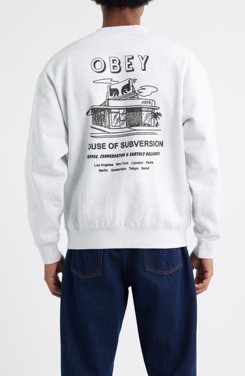 Obey House Of Subversion Crewneck Sweatshirt In White
