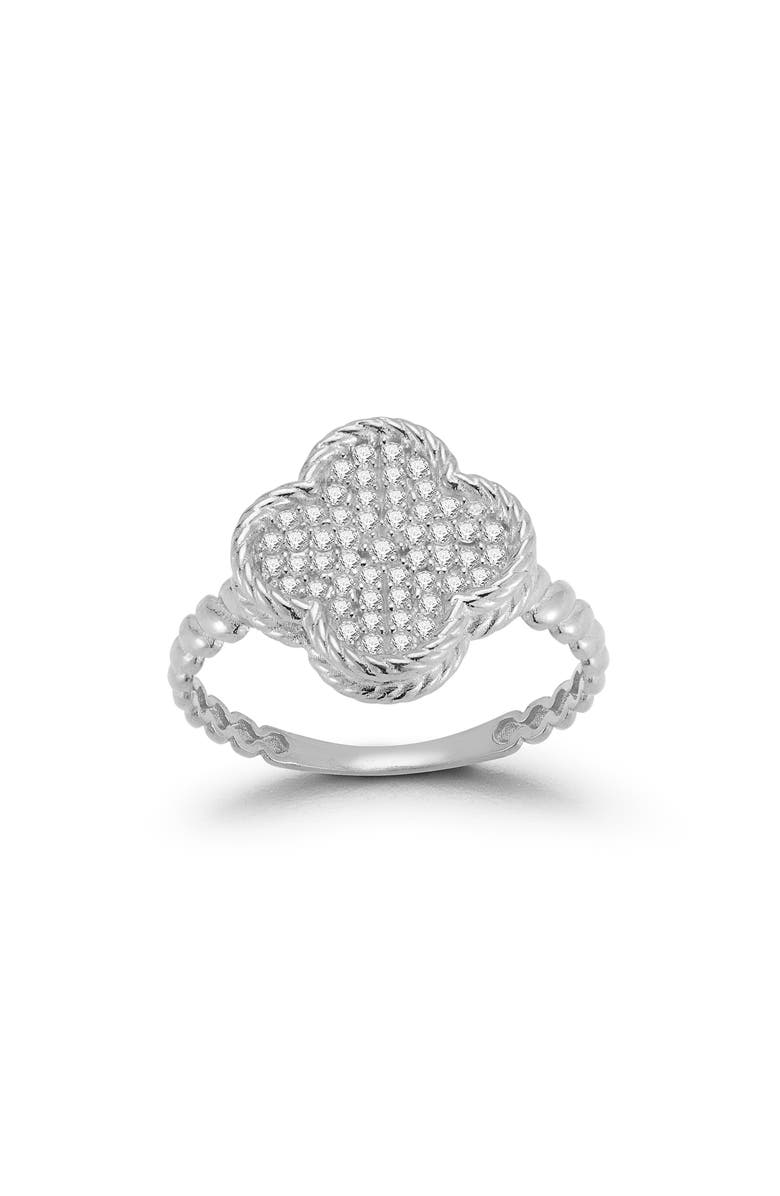 GLAZE JEWELRY Sterling Silver CZ Pavé Ring, Main, color, Silver