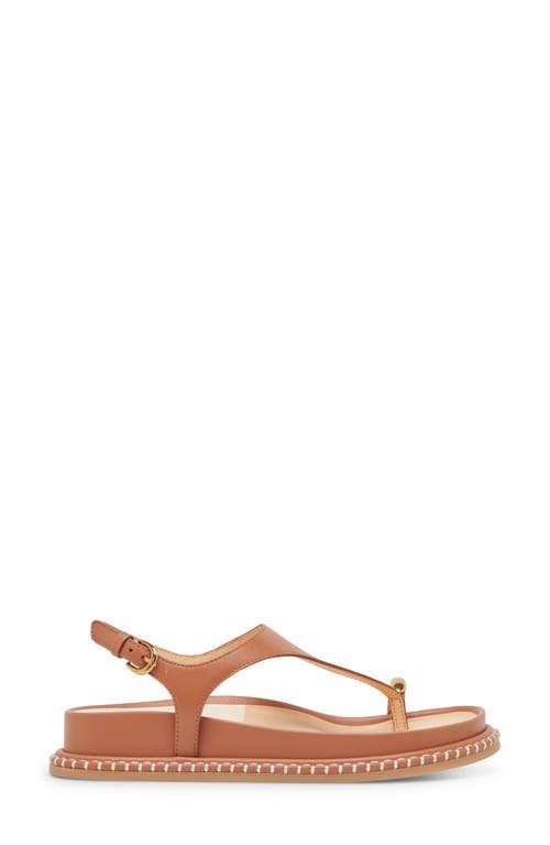 Dolce Vita Women's Stefan Toe Ring Thong Jewelry Footbed Flat Sandals In Saddle Leather