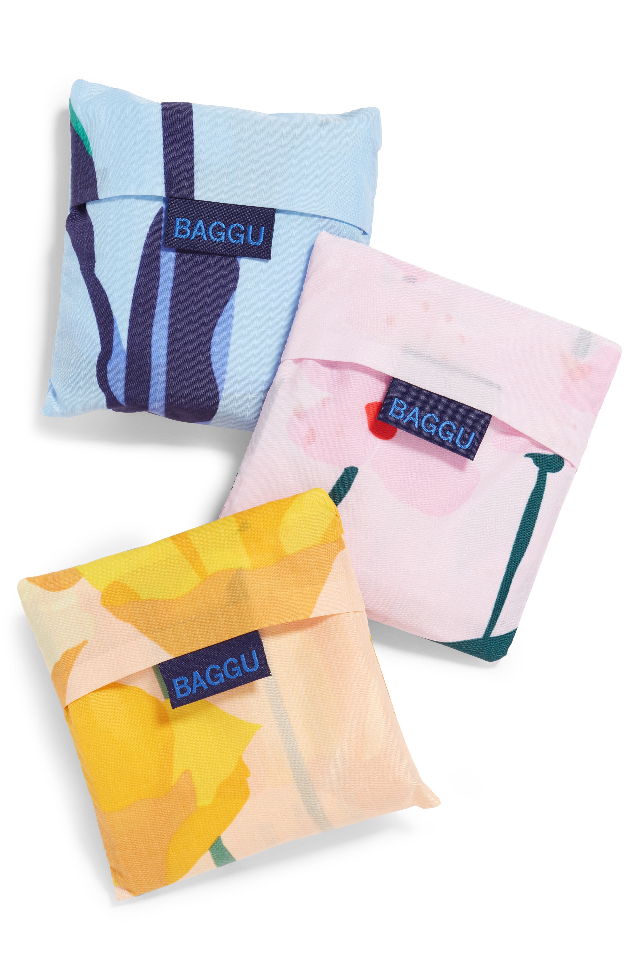 Baggu Spring Flowers Set of 3 Nylon Totes, Alternate, color, 