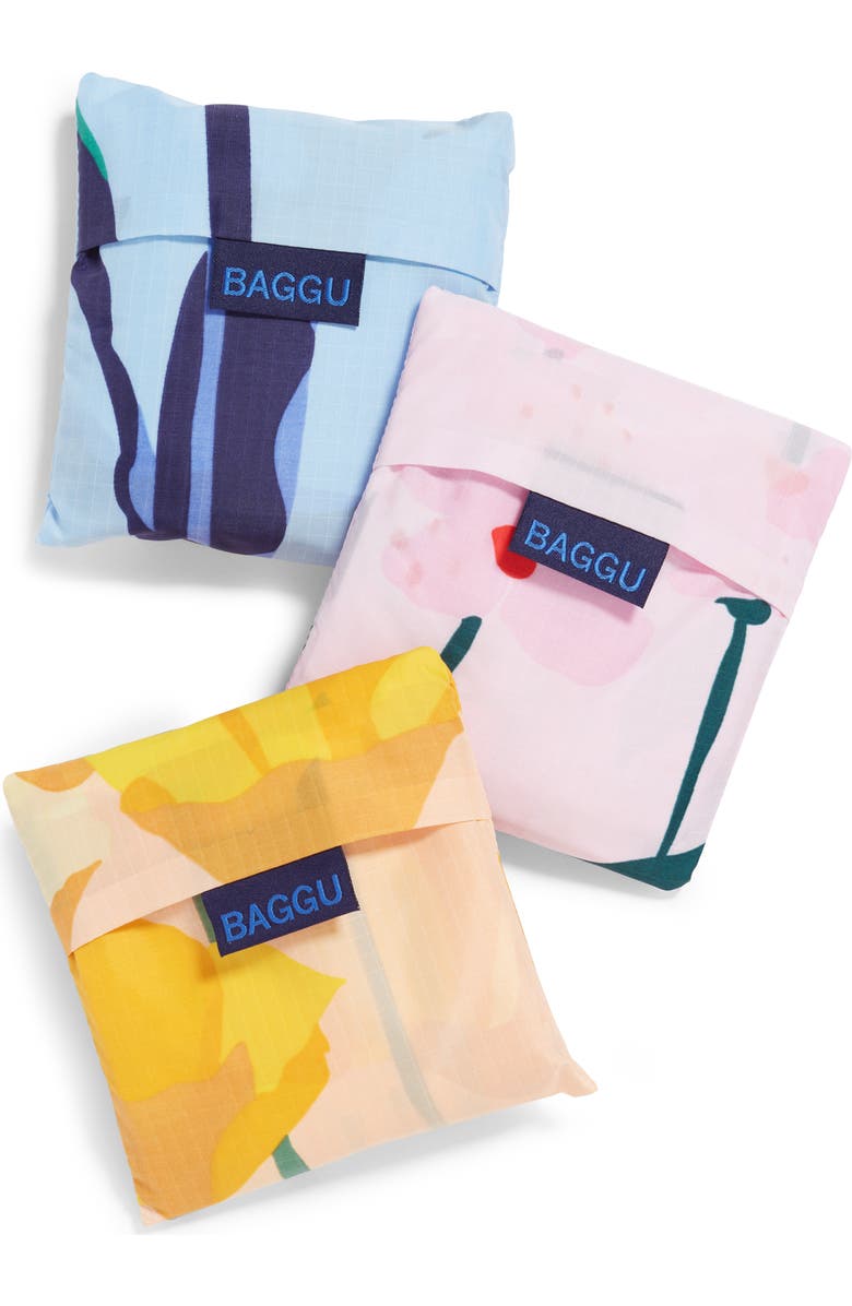 Baggu Spring Flowers Set of 3 Nylon Totes, Alternate, color,
