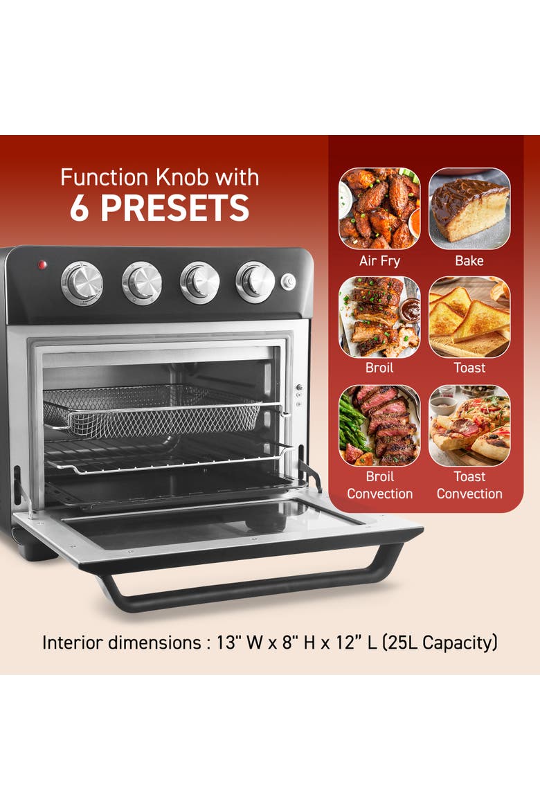25 L Air Fryer Oven with Rotisserie and Dehydrator, Alternate, color, Black / Stainless Steel finish