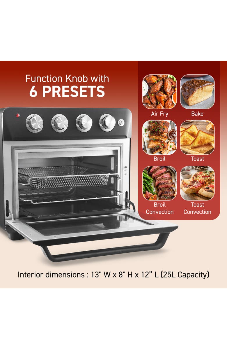 Elite Cuisine 25 L Air Fryer Oven with Rotisserie and Dehydrator, Alternate, color, Black / Stainless Steel Finish