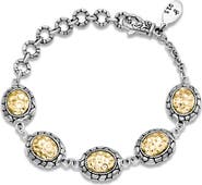 SAMUEL B. 18k Gold & Sterling Silver Pebble Texture Bracelet