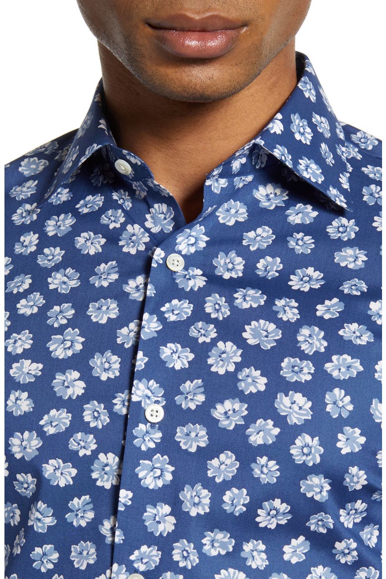 Slim Fit Floral Dress Shirt, Alternate, color, SERRA FLORAL DARK SURF