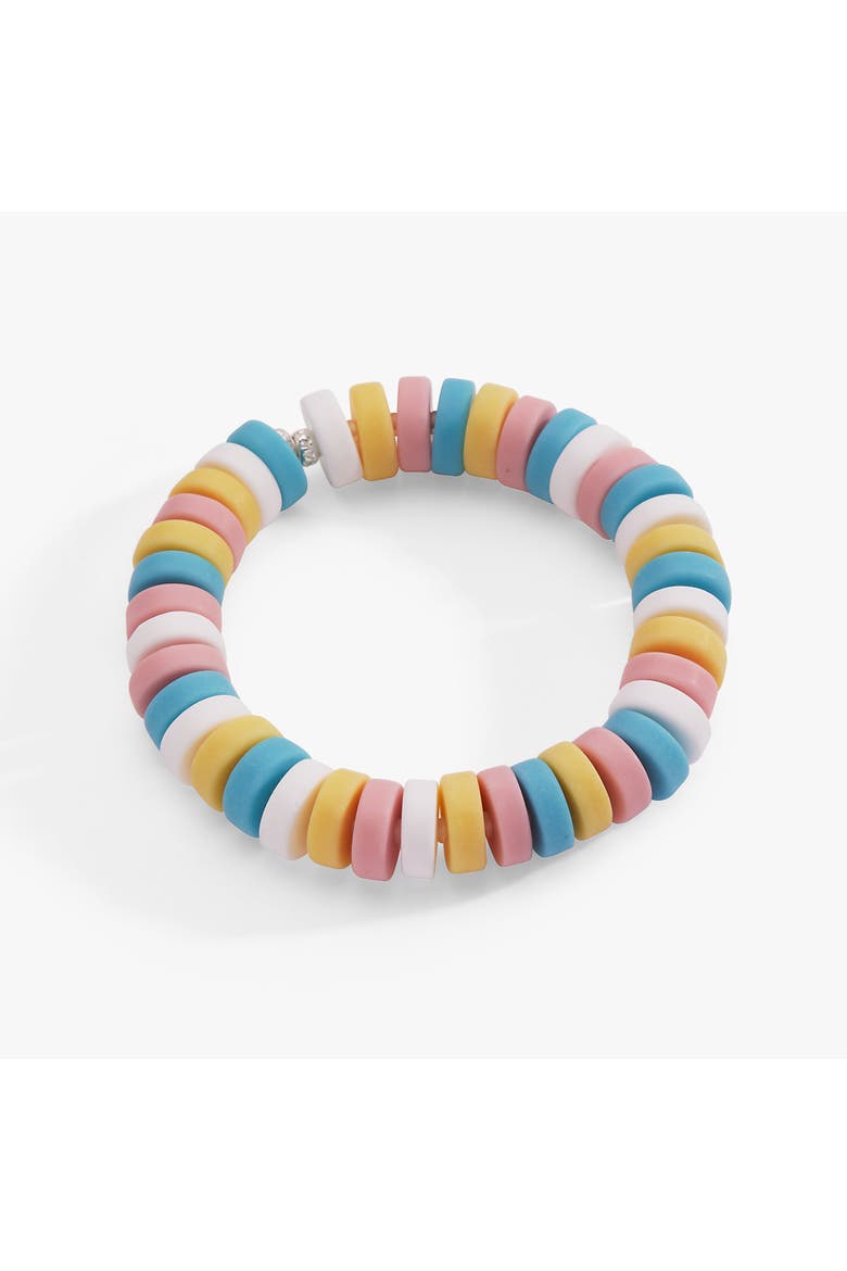 Smarties Candy Stretch Bracelet, Main, color, Silver