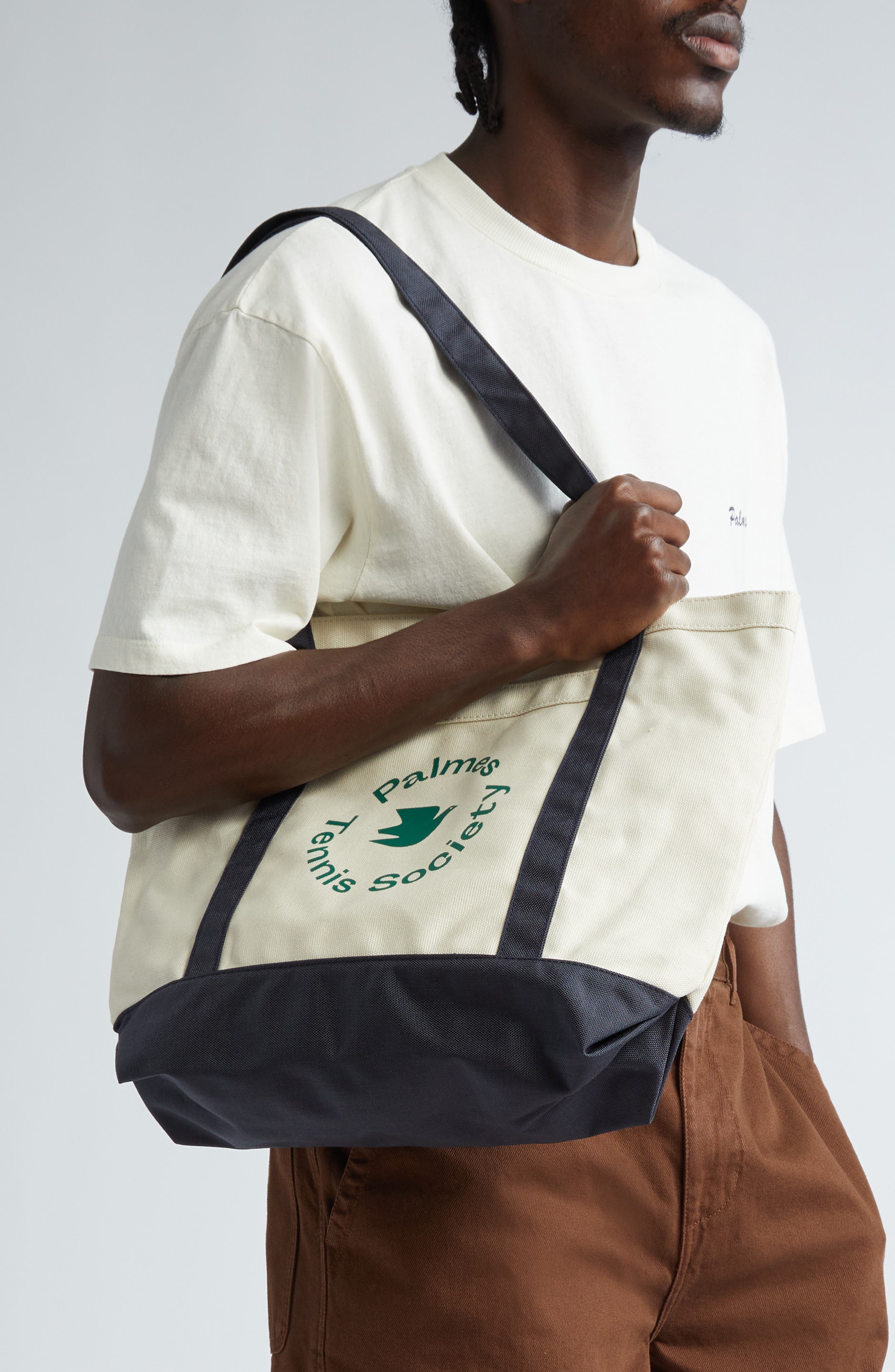 PALMES Tennis Society Canvas Tote, Alternate, color, 