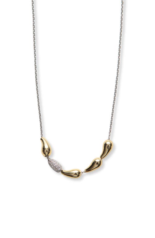 Argento Vivo Sterling Silver Puffy And Pavé Necklace In Gold/silver