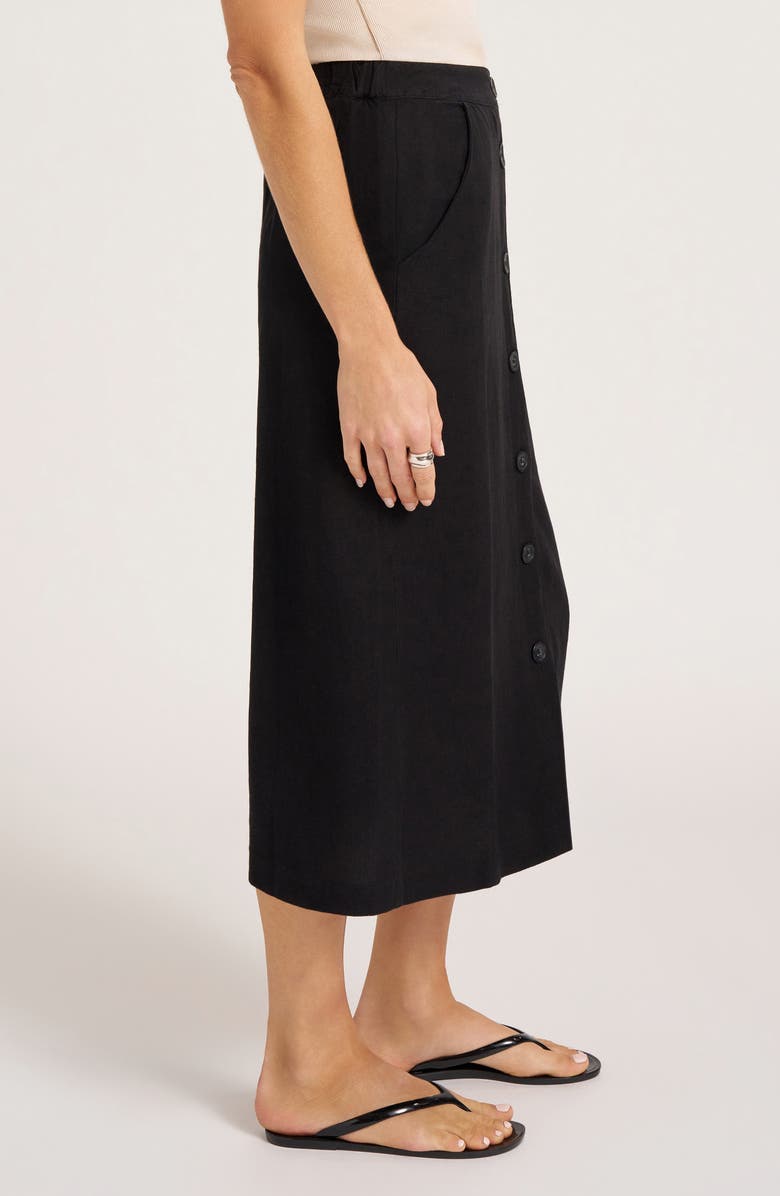 matty m. Button Front Midi Skirt, Alternate, color, 