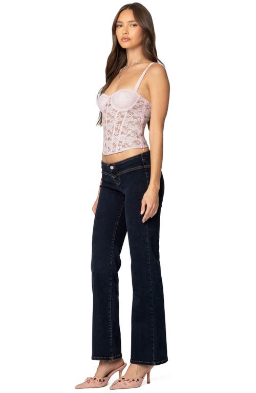 Edikted Drew Lace Corset Top In Light-pink