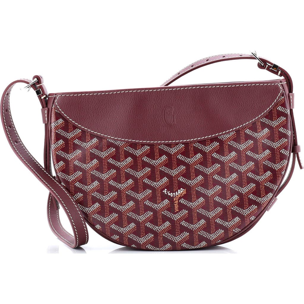 Pre-owned Goyard Goyard Hirondelle Shoulder Bag Coated Canvas And Leather In Red