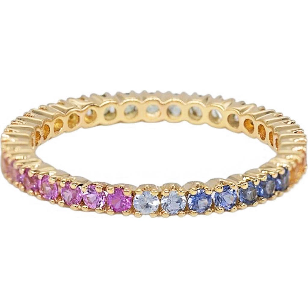 Sethi Couture Rainbow Sapphire Ring In Yellow Gold