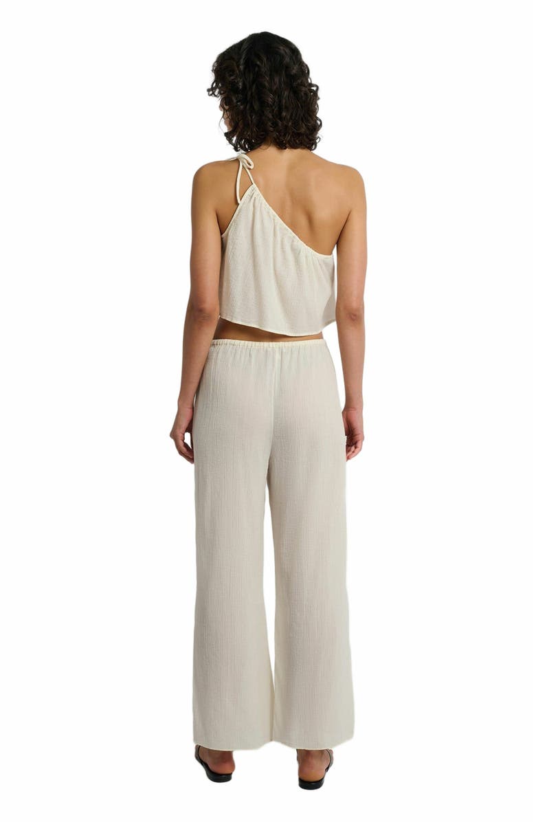 Onia Crinkle Gauze One-shoulder Top, Alternate, color, Egret