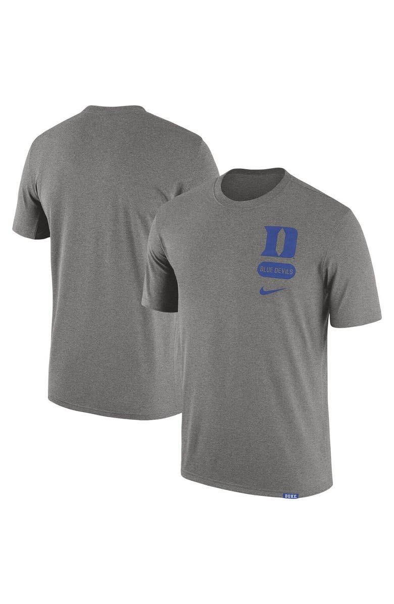 Nike Men's Nike Heather Gray Duke Blue Devils Campus Letterman Tri-Blend T-Shirt, Main, color, Heather Gray
