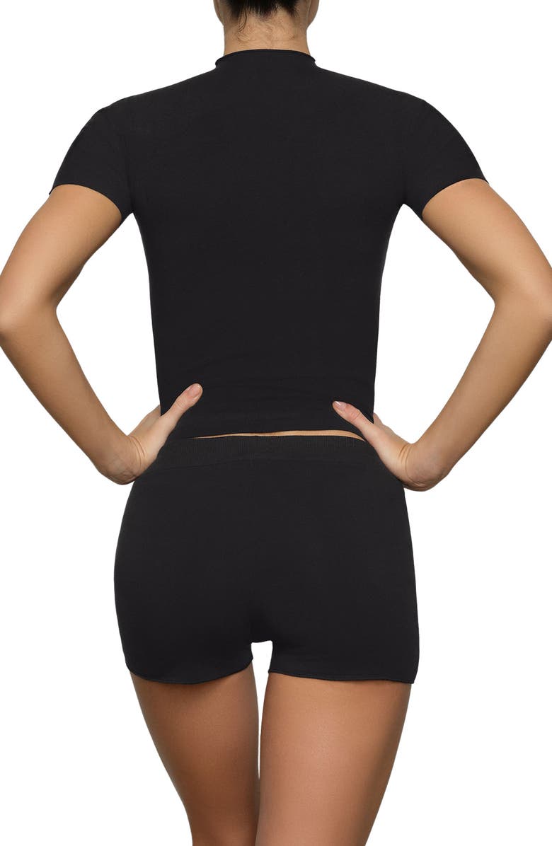 SKIMS Stretch Cotton Jersey Mock Neck T-Shirt, Alternate, color, 