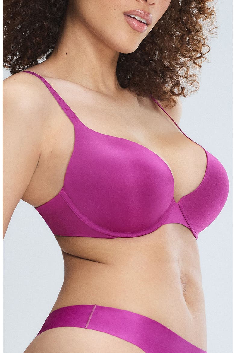 Microfiber Push-Up Bra, Alternate, color, PURPLE FLEUR
