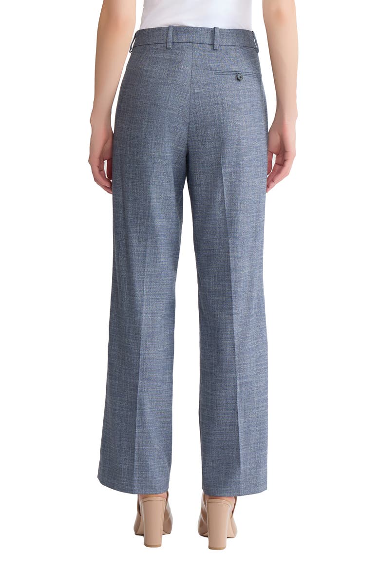 Flat Front High Waist Pants, Alternate, color, MID INDIGO