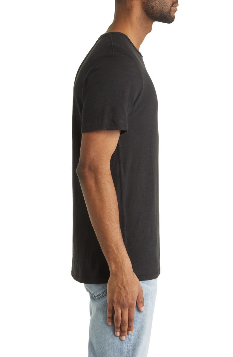 rag & bone Flame Embroidered Floral Cotton T-Shirt, Alternate, color, Black