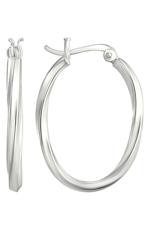 Oval Twist Hoop Earrings