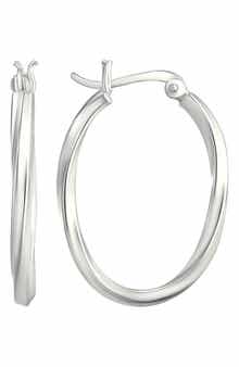Oval Twist Hoop Earrings