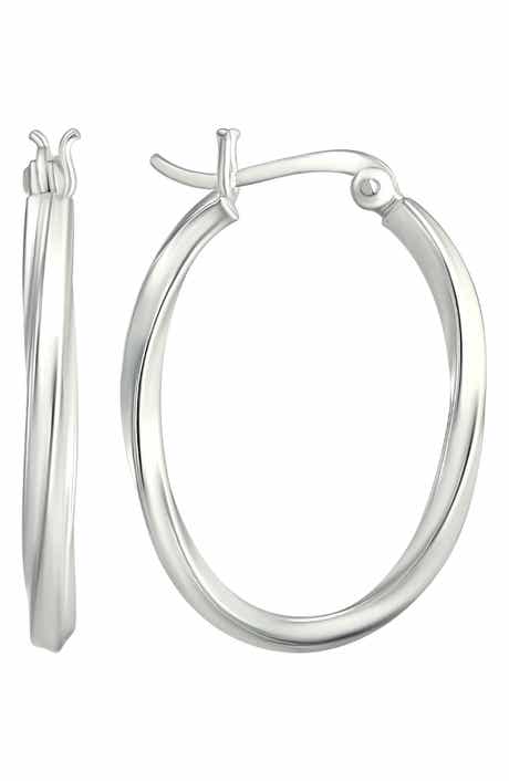 Oval Twist Hoop Earrings