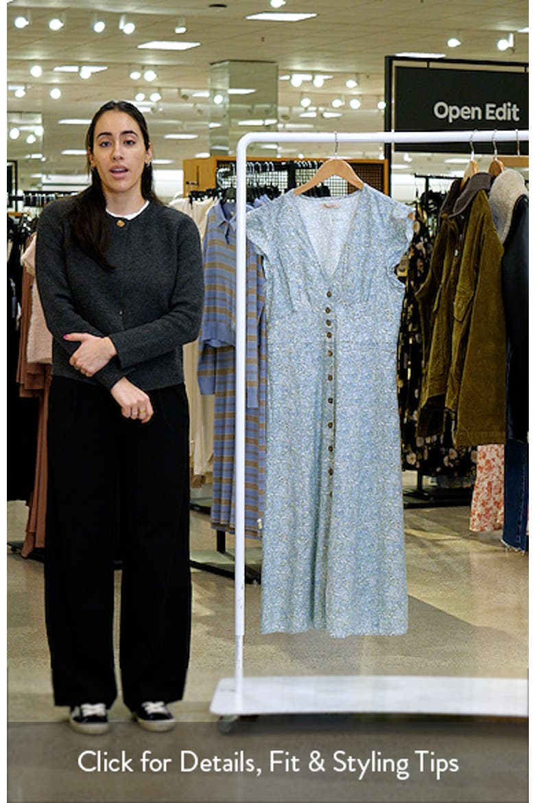 Camila Floral Button Front Hemp Blend Midi Dress video