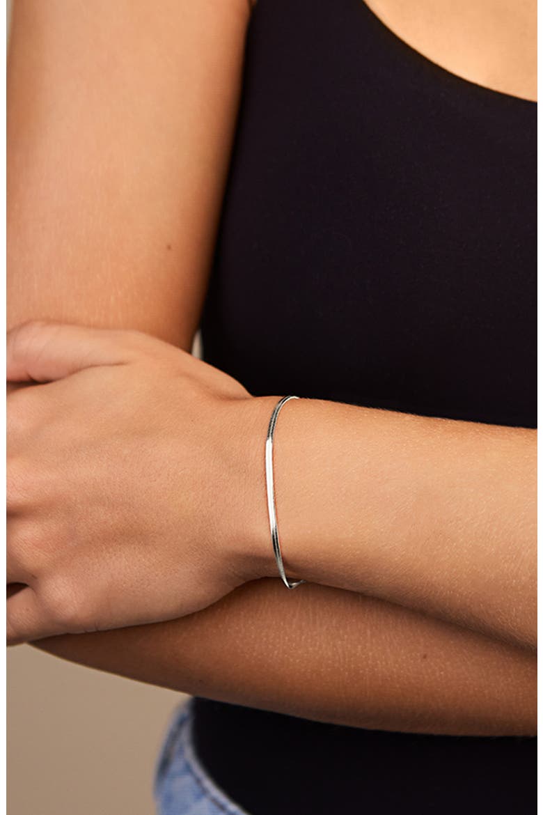 Herringbone Chain Bracelet, Alternate, color, SILVER