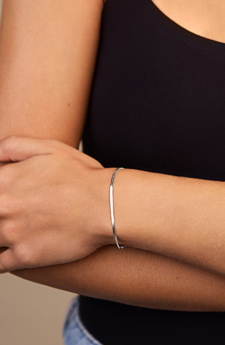 Sterling Forever Herringbone Chain Bracelet, Alternate, color, Silver