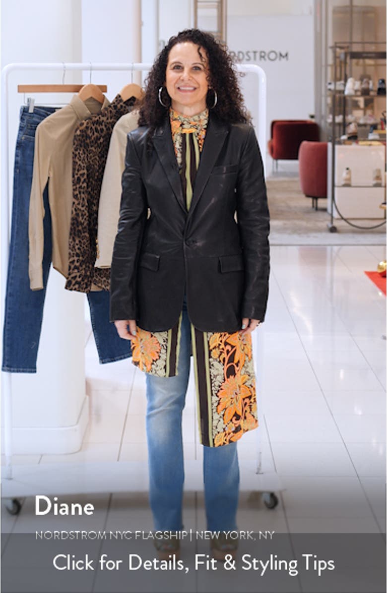 Belmonde One-Button Lambskin Leather Blazer, sales video thumbnail