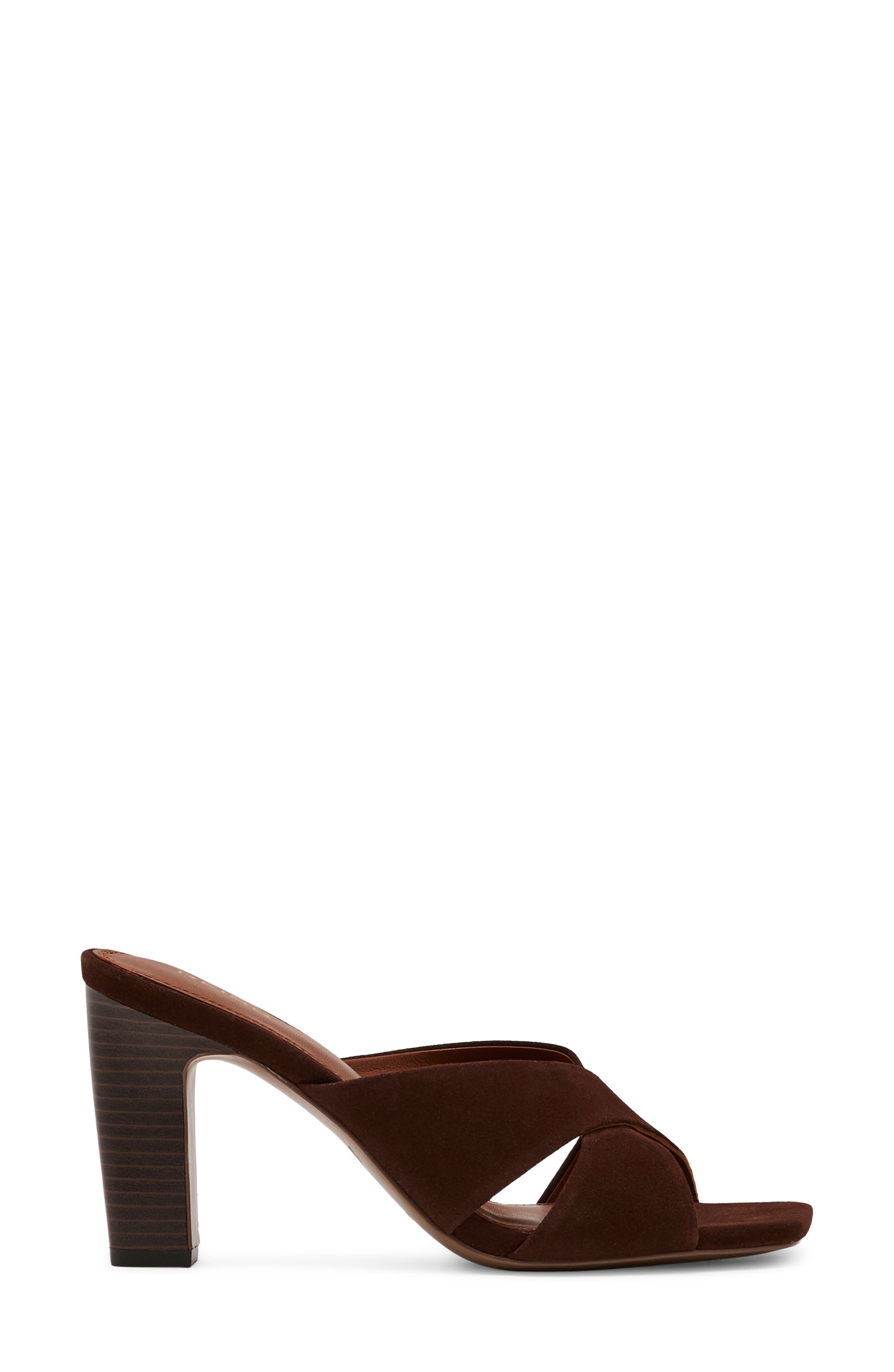 Rochelle Leather Slide Sandal, Main, color, CHOCOLATE
