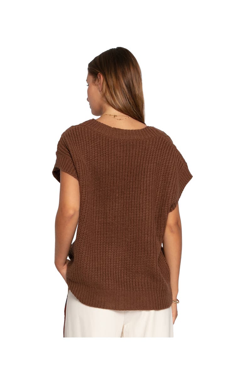Rosette Oversized Knitted Vest, Alternate, color, Dark Brown