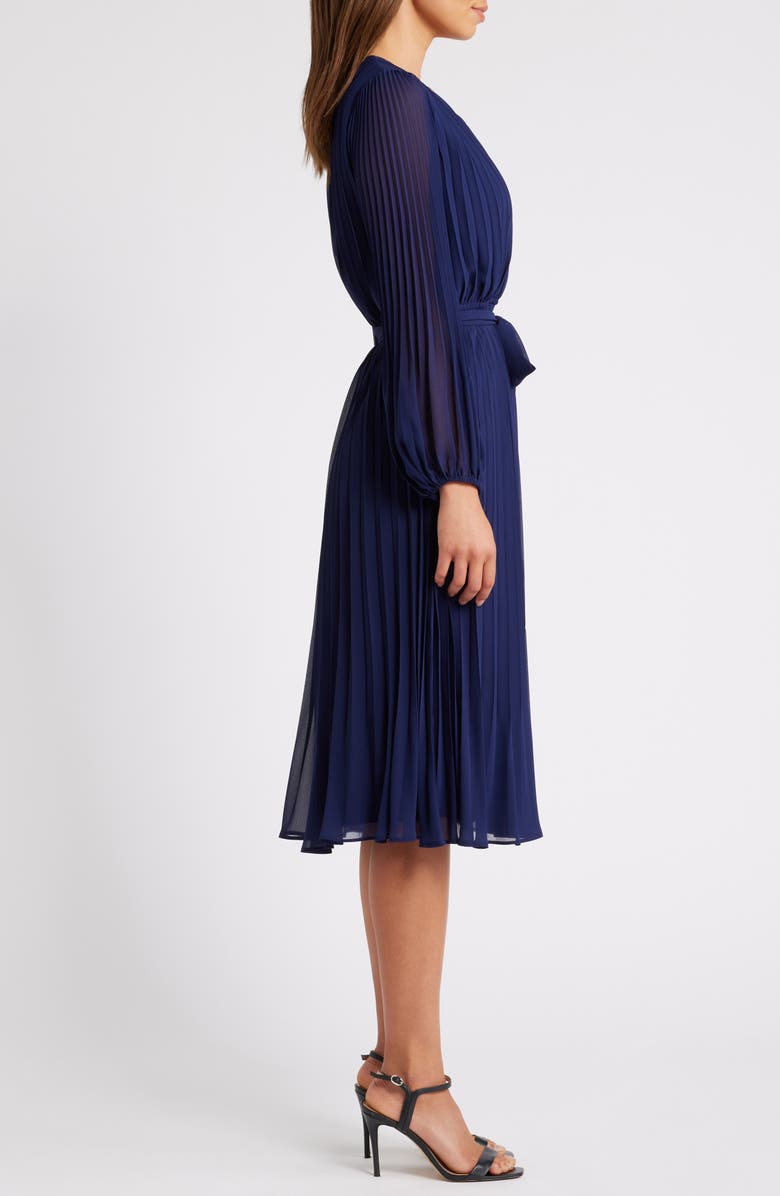 Sam Edelman Pleated Long Sleeve Dress, Alternate, color, 