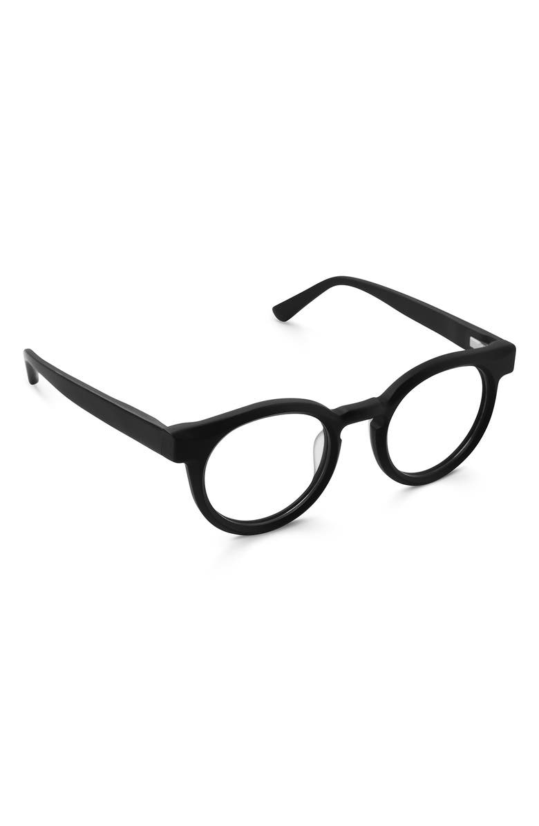 eyebobs Come Around 47mm Round Reading Glasses, Alternate, color, Matte Black