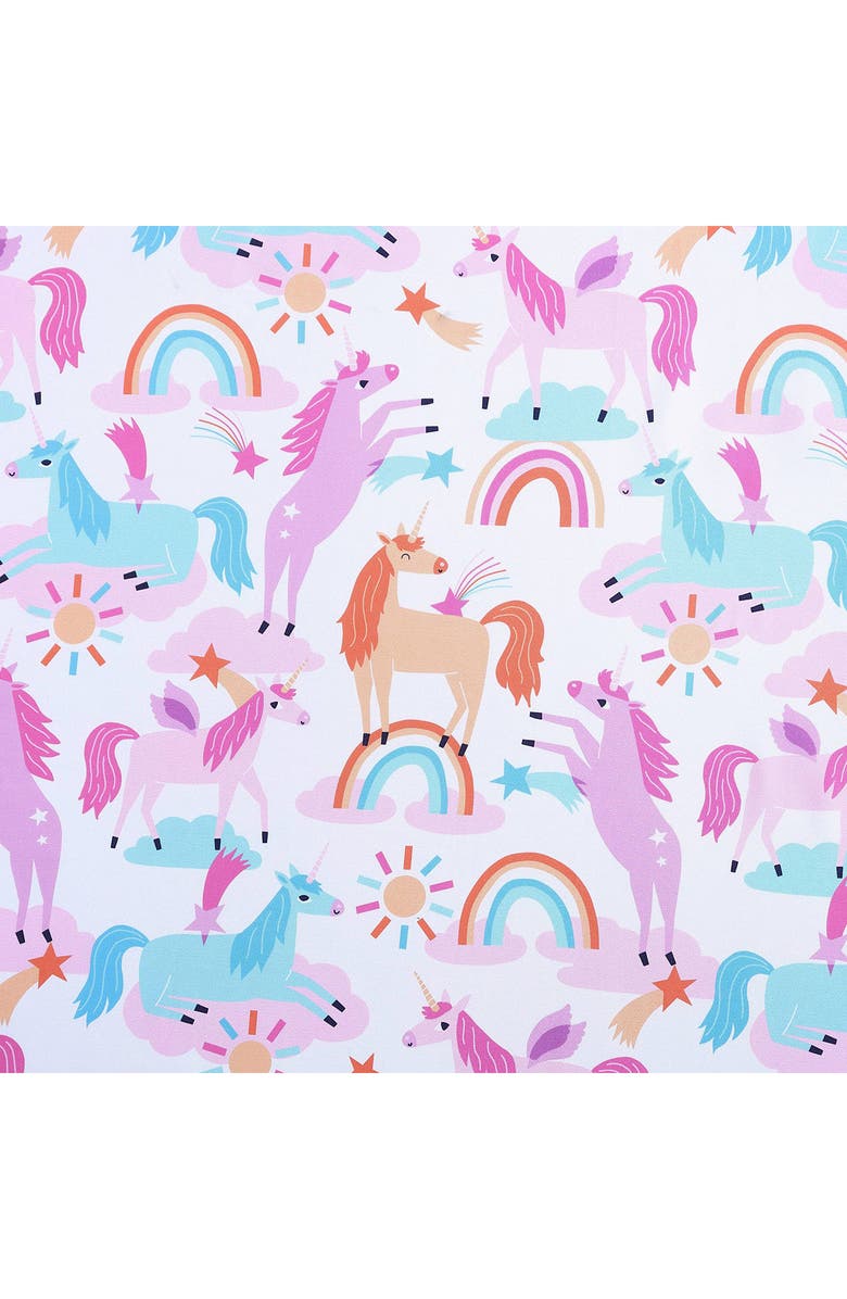 POPPY AND FRITZ Unicorn Print Microfiber Sheet Set, Alternate, color, Bright Pink