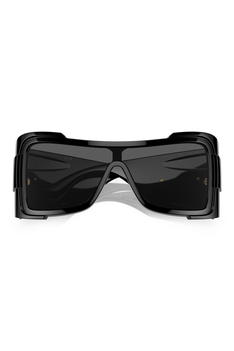 Irregular Shield Sunglasses, Alternate, color, BLACK