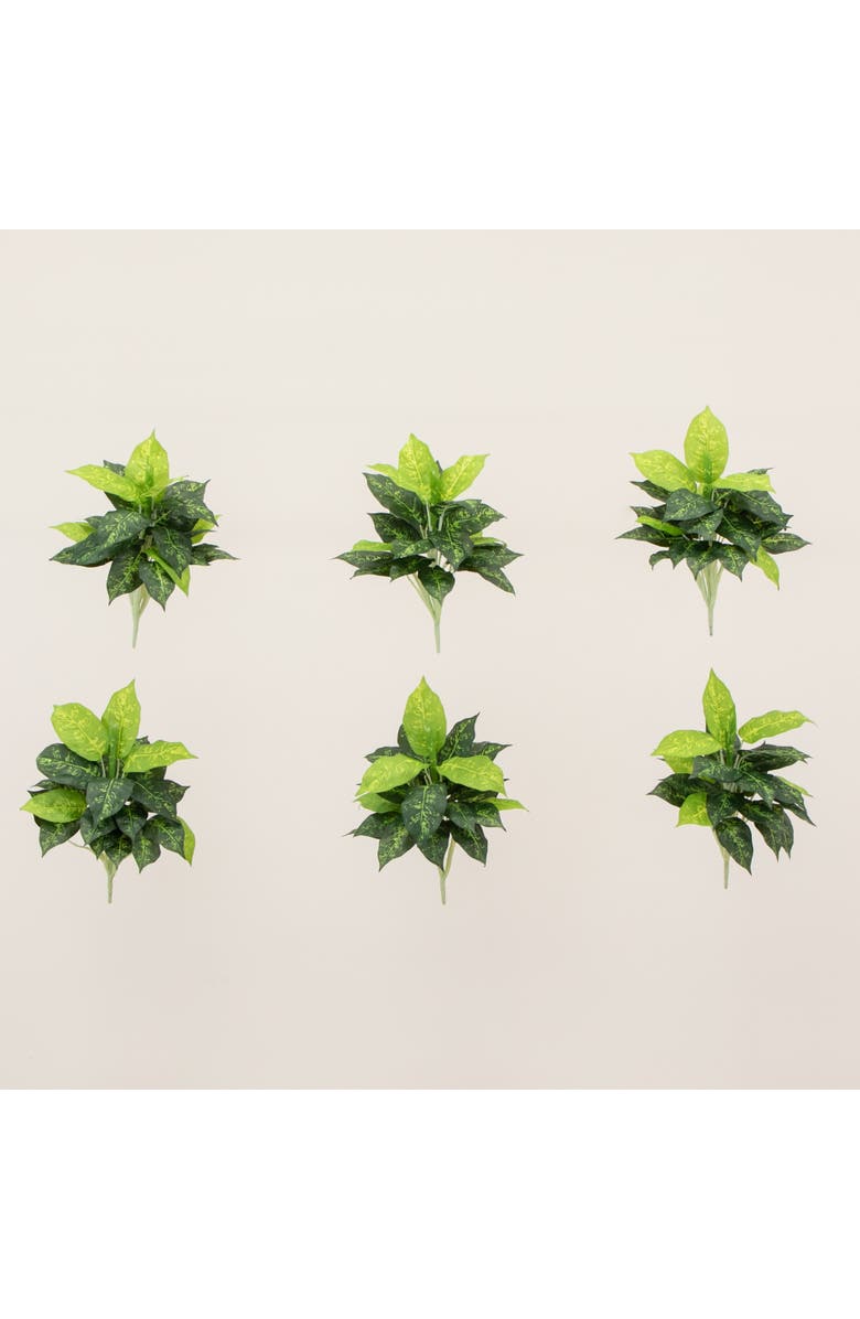 NEARLY NATURAL 19-in Artificial Dieffenbachia Plant - Set of 6, Alternate, color, Green