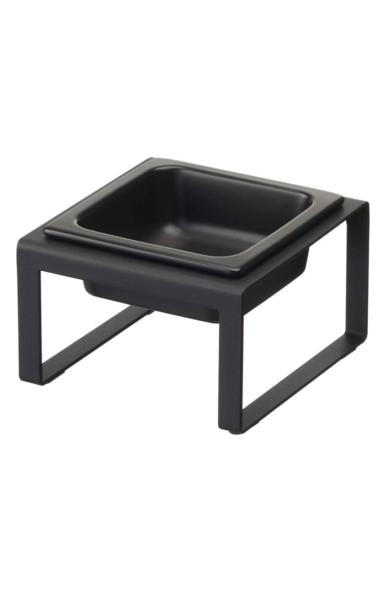Yamazaki Tall Elevated Single Bowl Pet Diner, Main, color, Black